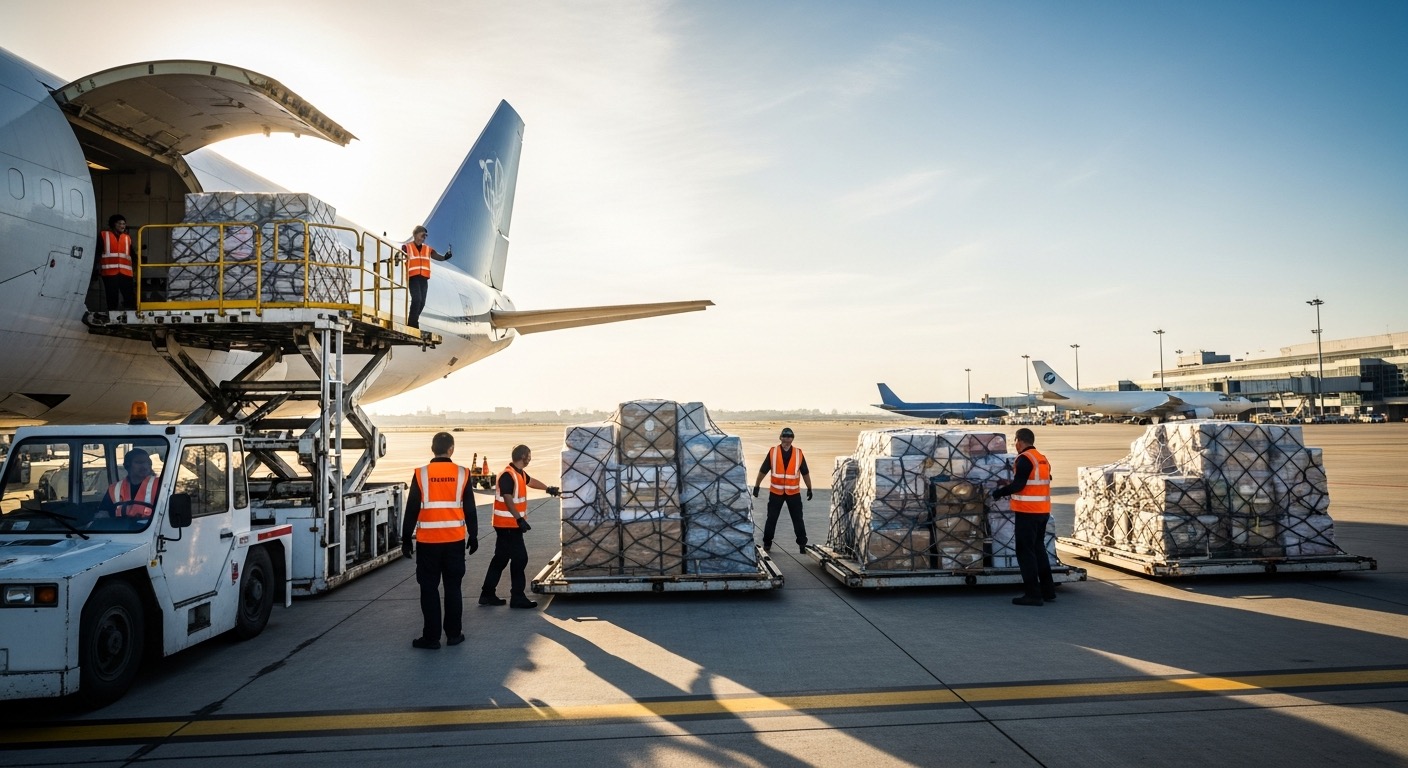 Avion cargo en chargement